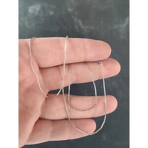 Italian 925 Sterling Silver Box Chain Necklace Vintage, READ Description